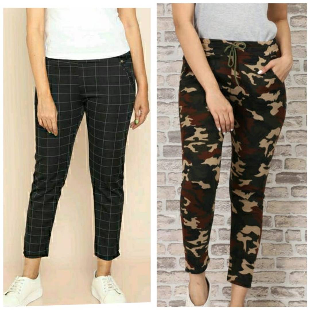 Women's Combo Of 1 Check & 1 Camouflage Jeggings OrderMeFirst