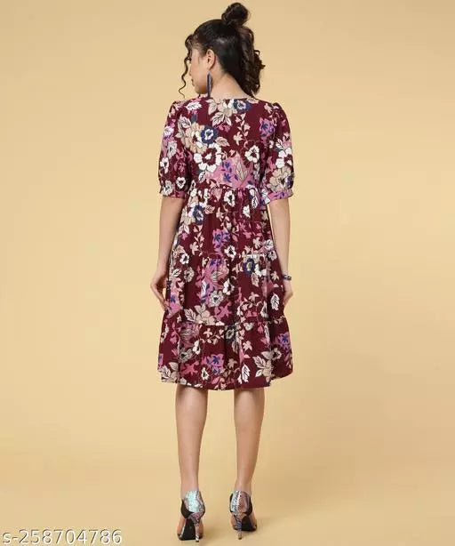 Women's Polyster Digital Printed Frock OrderMeFirst