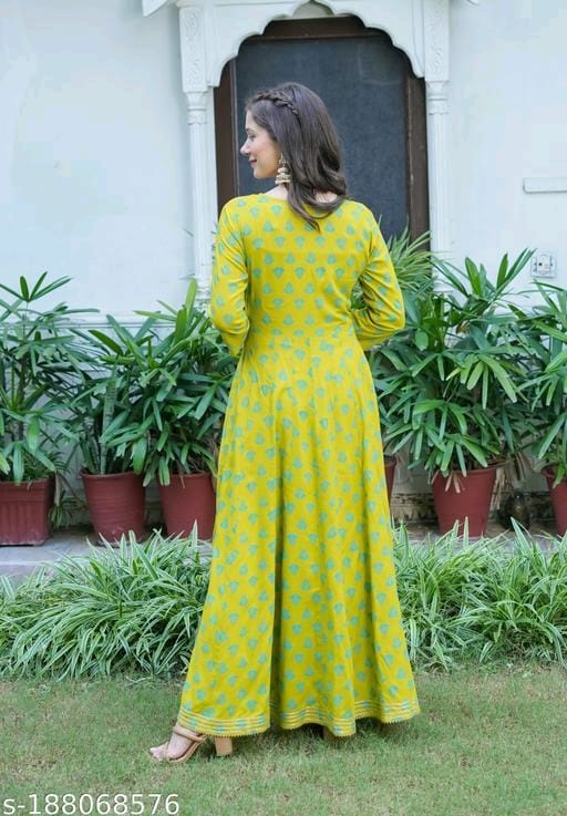 Yellow Three-Quarter Sleeves Gown OrderMeFirst