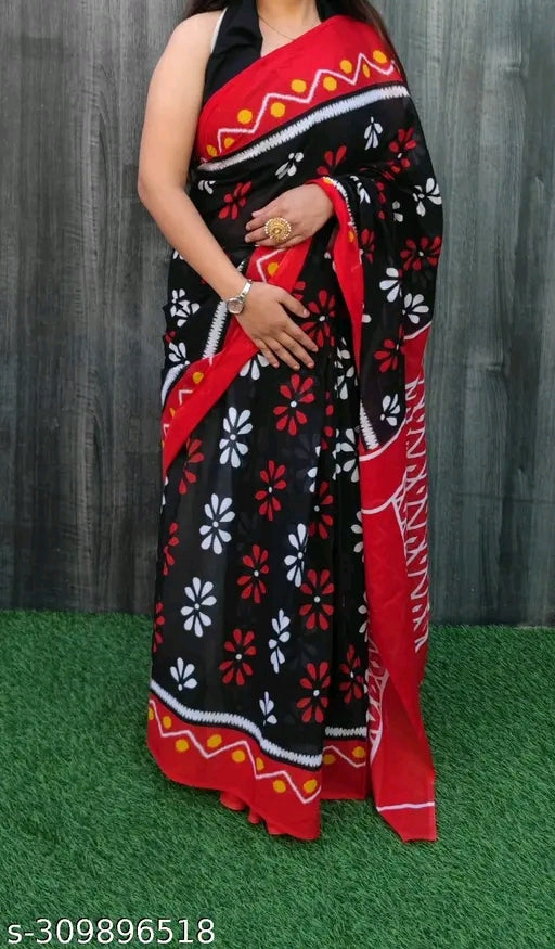 Sanganeri Jaipuri Print Saree - OrderMeFirst