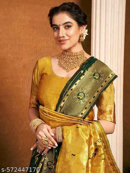 Green Firozi Paithani Saree