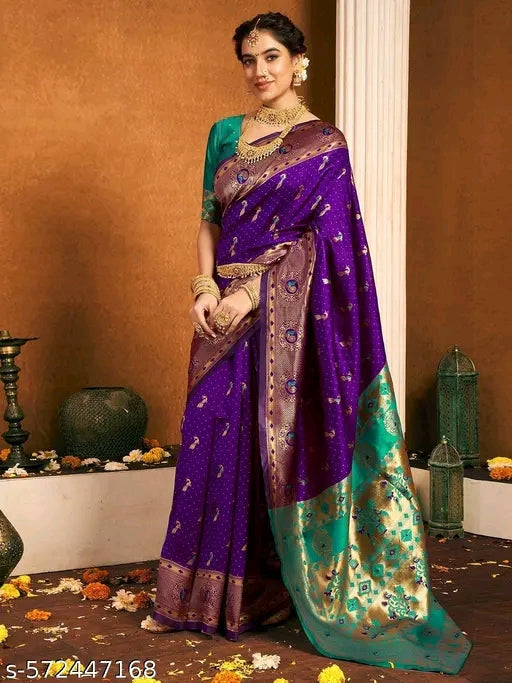 Purple Paithani Saree