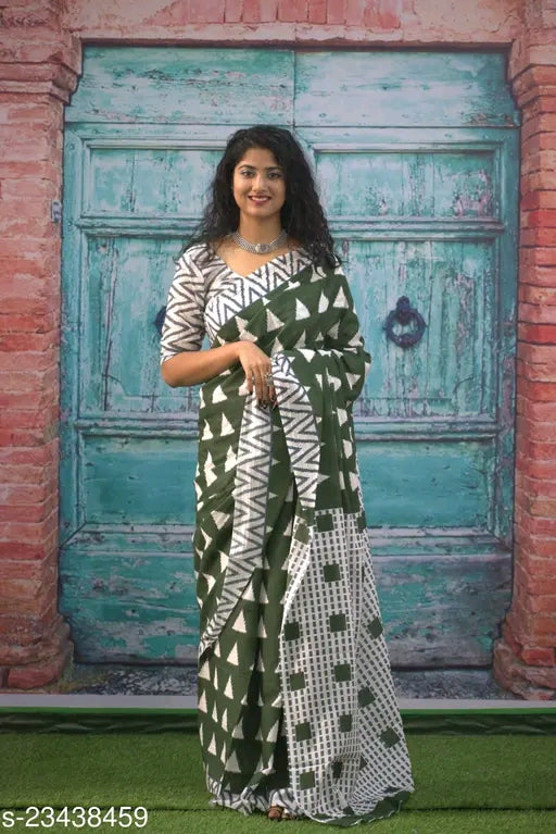Ethnic Cotton Mulmul Saree - OrderMeFirst