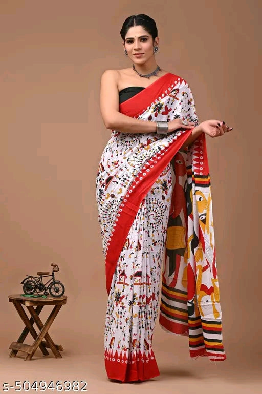Rovim Women Mulmul Saree - OrderMeFirst