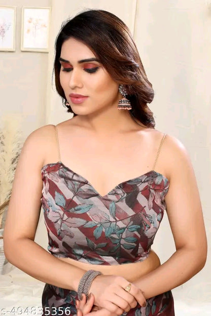 Georgette Solid Print Saree