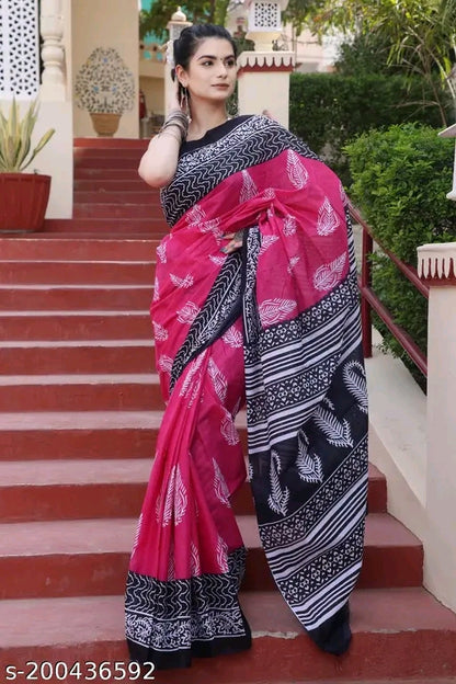 Jaipuri Print Cotton Saree - OrderMeFirst
