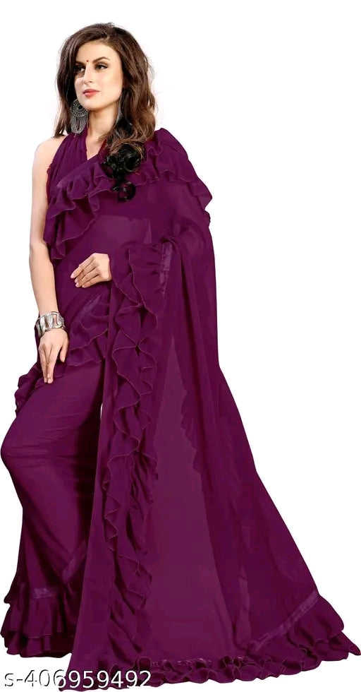 Ruffle Frill Saree