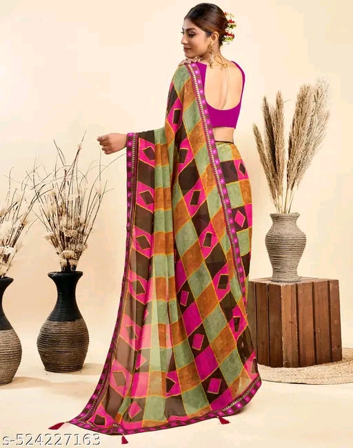 Chiffon Saree with Silk Blouse - OrderMeFirst