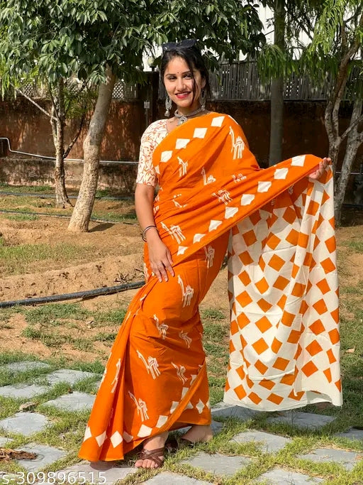 Bagru MulMul Saree - OrderMeFirst