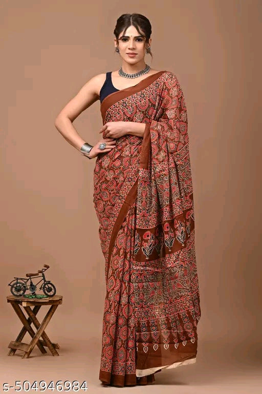 Rovim Printed Cotton Saree - OrderMeFirst