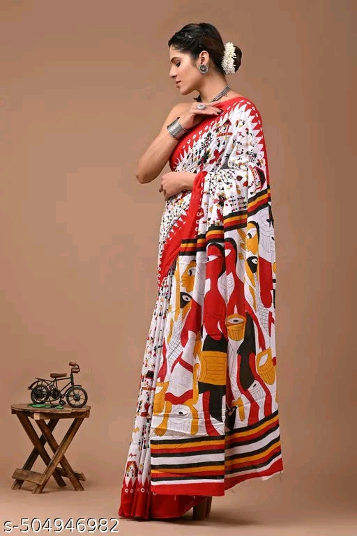 Rovim Women Mulmul Saree - OrderMeFirst