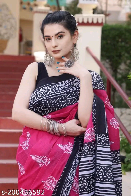 Jaipuri Print Cotton Saree - OrderMeFirst