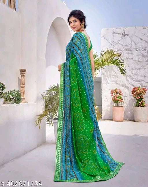 Printed Jacquard Lace Georgette Sare
