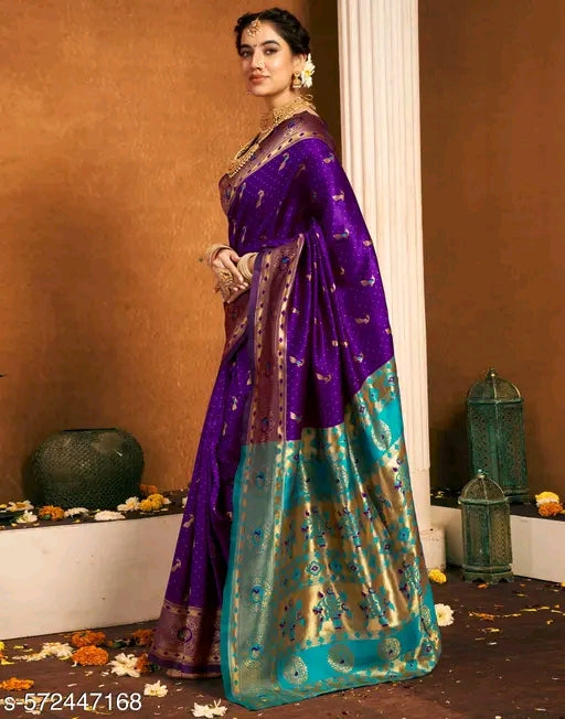 Purple Paithani Saree