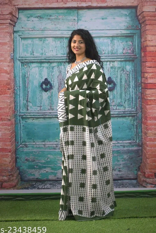 Ethnic Cotton Mulmul Saree - OrderMeFirst