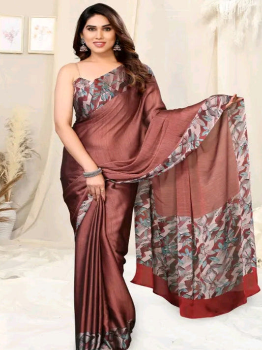 Georgette Solid Print Saree