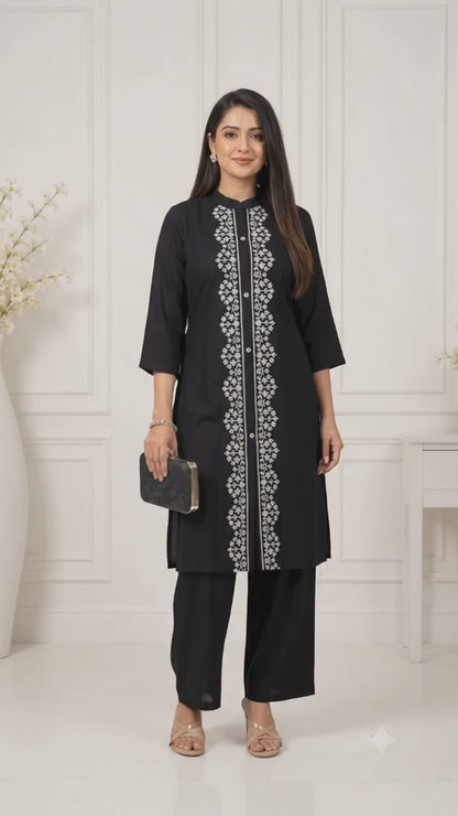 Thread Work Kurta Plazzo Set