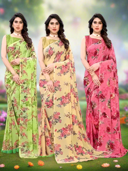 Buy 2 Get 1 Georgette Sarees