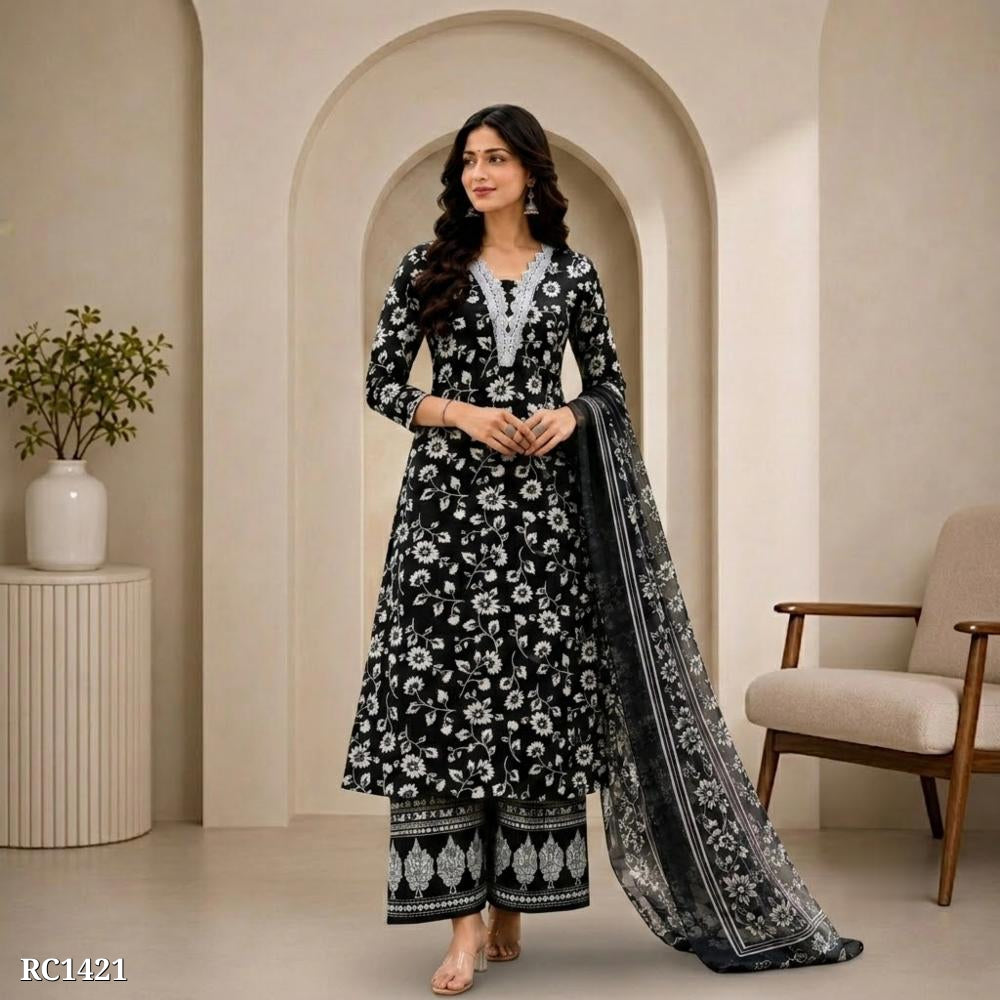 Floral Printed Kurta Palazzo Set