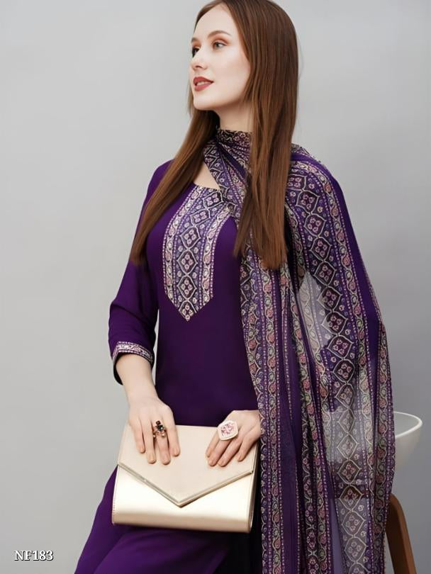 Royal Purple Rayon Slub Suit Set