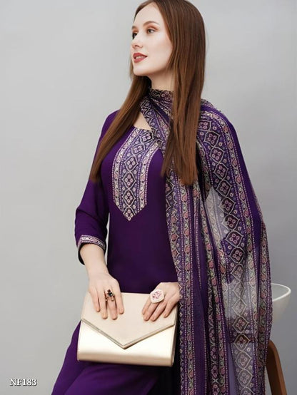 Royal Purple Rayon Slub Suit Set
