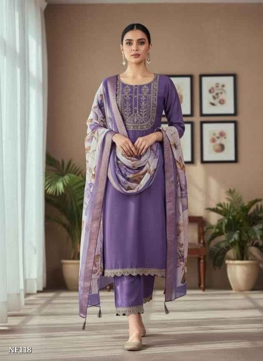 Lavender Rayon Suit Set