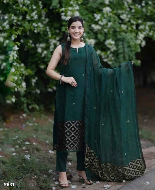 Jamdani Kurti Set with Dupatta