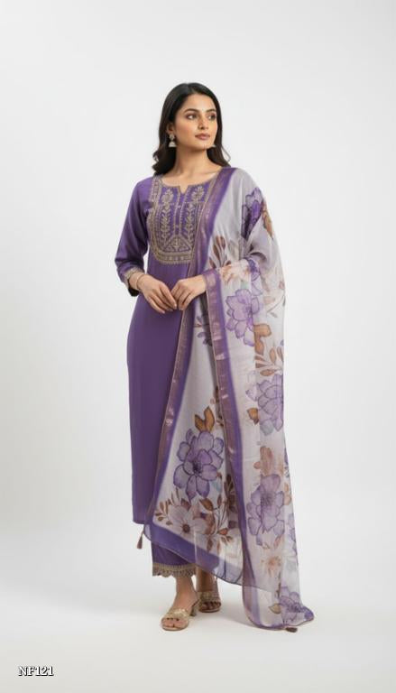 Lavender Rayon Suit Set