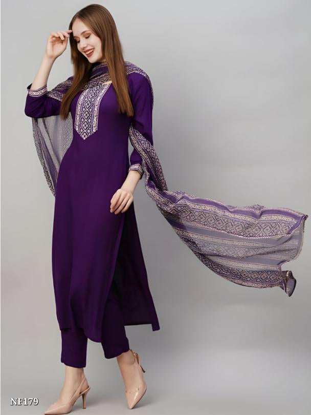 Royal Purple Rayon Slub Suit Set