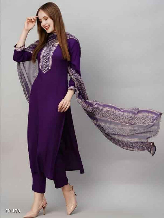 Royal Purple Rayon Slub Suit Set