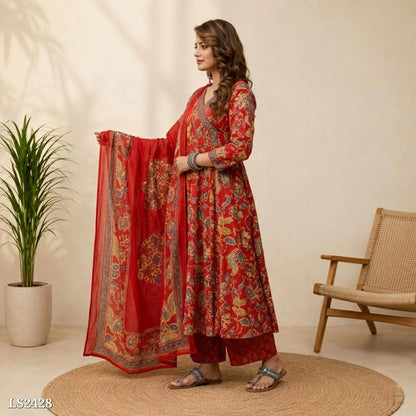 Floral Print Suit Set with Dupatta