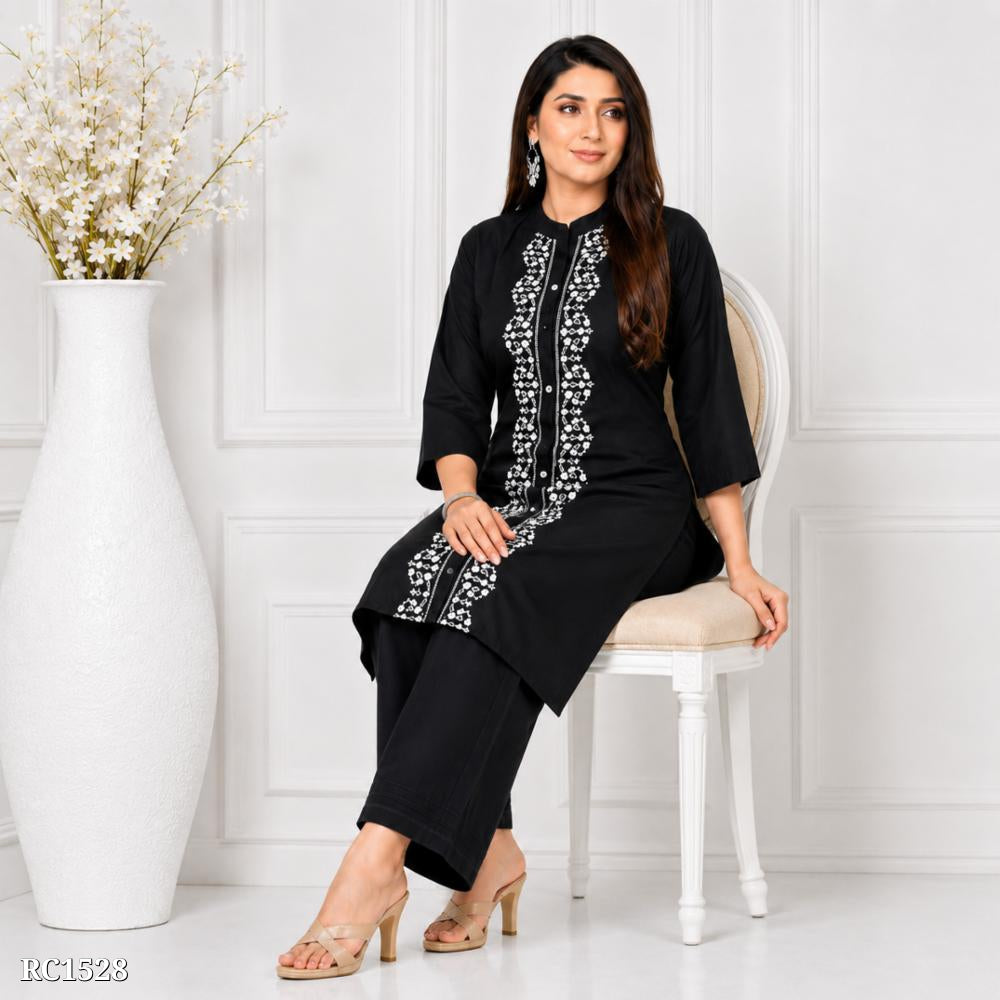 Thread Work Kurta Plazzo Set