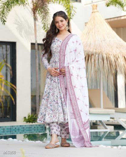 Women Floral Anarkali Kurta Set