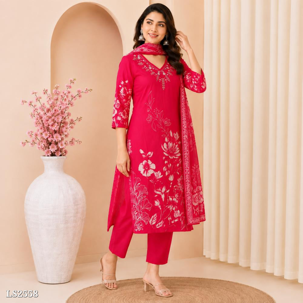 Handwork Kurta with Pant and Dupatta