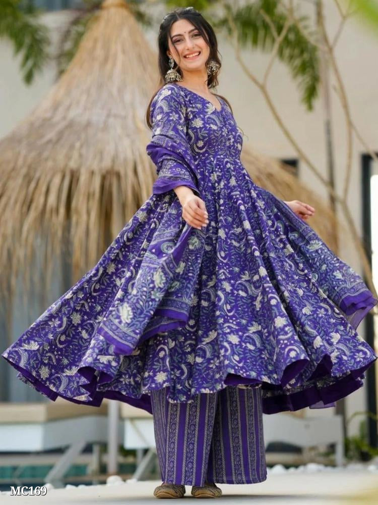 Floral Print Anarkali Kurta Set