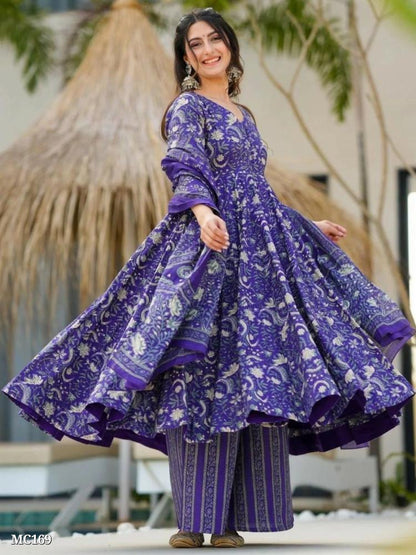 Floral Print Anarkali Kurta Set