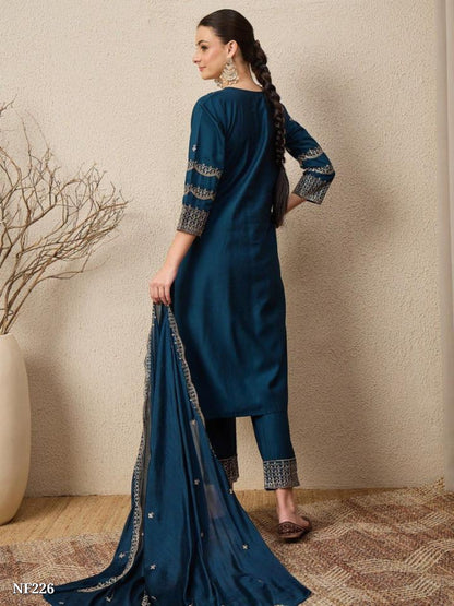 Roman Silk Embroidered Kurta Set