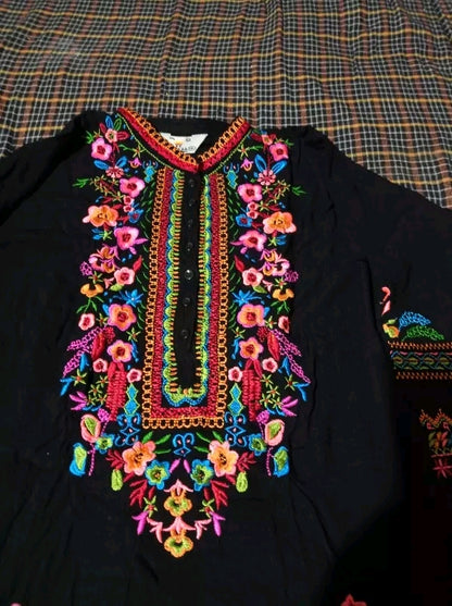 Rayon Embroidered Tops for Women