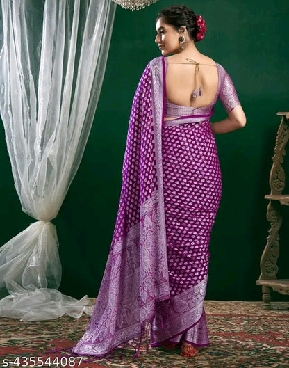 Magenta Saree with Georgette Blouse