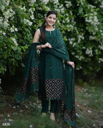 Jamdani Kurti Set with Dupatta