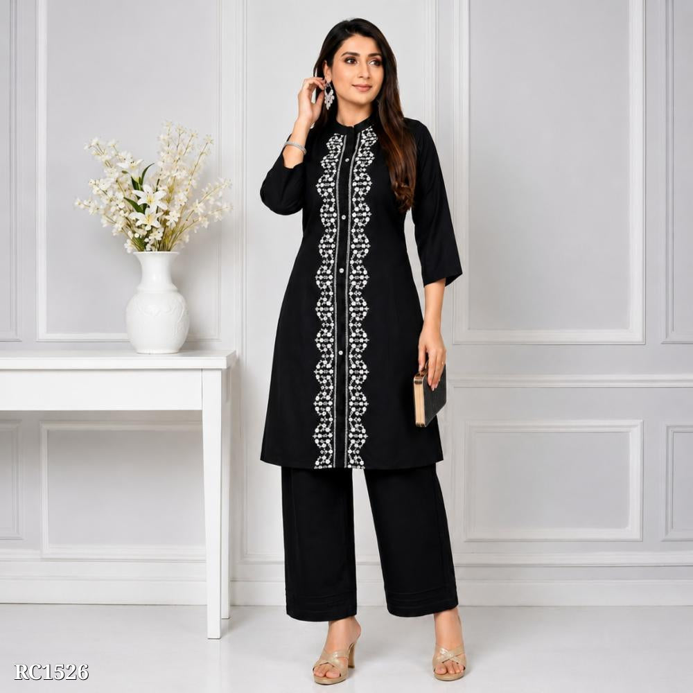 Thread Work Kurta Plazzo Set