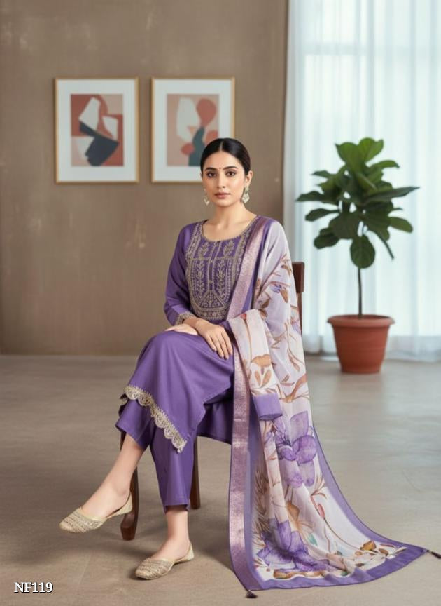 Lavender Rayon Suit Set