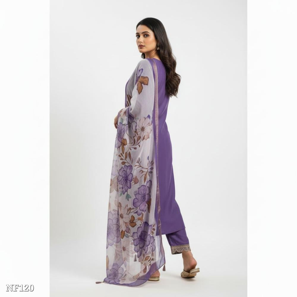 Lavender Rayon Suit Set