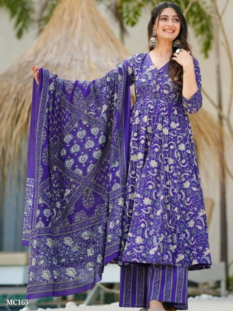 Floral Print Anarkali Kurta Set