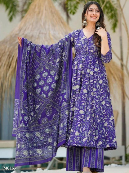Floral Print Anarkali Kurta Set