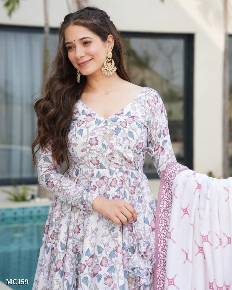 Women Floral Anarkali Kurta Set