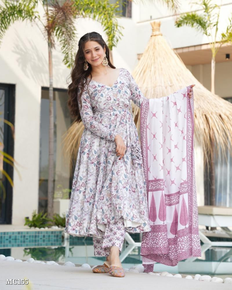 Women Floral Anarkali Kurta Set